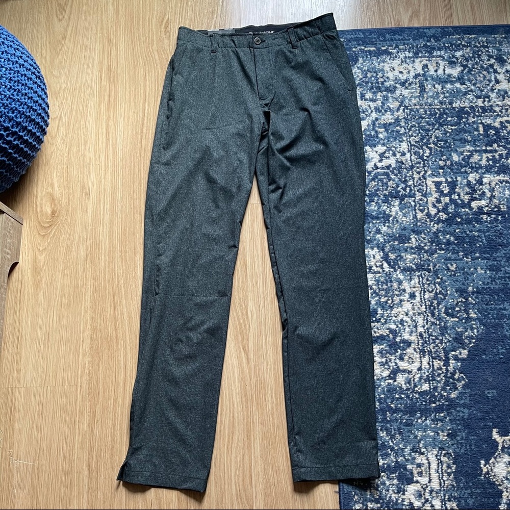 UNDER ARMOUR MENS GREY STRAIGHT GOLF PANTS 34/34